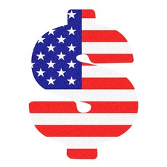 $ US Dollar on United States of America Flag style with Black marbled Glitter