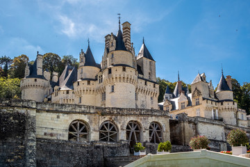 Fototapeta na wymiar View no the beautiful medieval castle on sunny day, France.