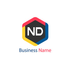 Initial Letter ND Logo Template Design