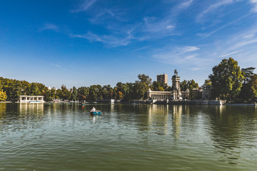 Fototapeta premium The Retiro Park Lake. Madrid (Spain)