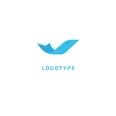 Fish silhouette logo. Vector abstract minimalistic illustration fishing. Tuna, salmon icon. Aquarium, pet shop, marina, fish restaurant, seafood vector flat style logotype modern.