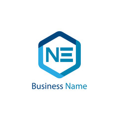 Initial Letter NE Logo Template Design