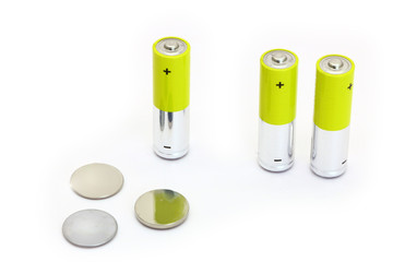 used batteries, trash, separated collection of waste products