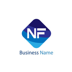 Initial Letter NF Logo Template Design