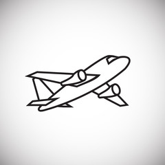 Plane thin line on white background icon