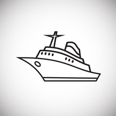 Sea liner thin line on white background icon