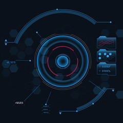 Digital futuristic user interface, HUD for app and web. Abstract vector illustration futuristic concept.