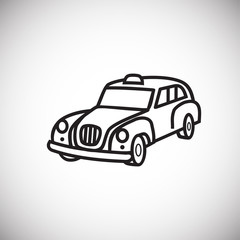 Taxi cab thin line on white background icon