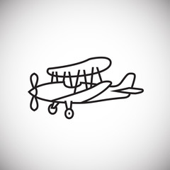 Plane thin line on white background icon