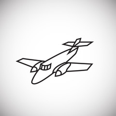 Fototapeta na wymiar Plane on white background icon