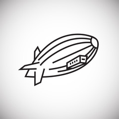 Airship thin line on white background icon