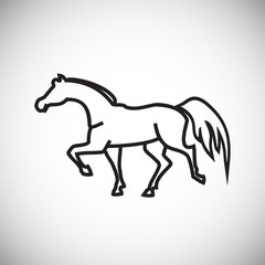 Horse thin line on white background icon