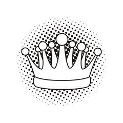 pop art crown cartoon black and white