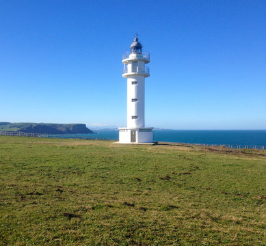 Lighthouse Faro de cabo Ajo, Bareyo, Cantabria, Northern Spain.