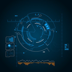 Digital futuristic user interface, HUD for app and web. Abstract vector illustration futuristic concept.