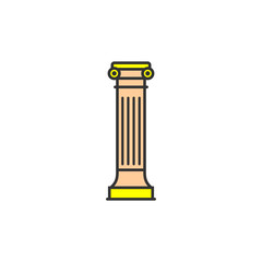 Greek ionic column vector icon