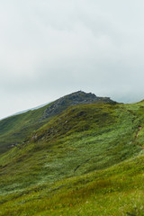 Mountain valley at daytime. Natural summer landscape.Colorful summer landscape in the Carpathian mountains.