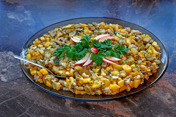 Herring with vegetables