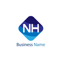 Initial Letter NH Logo Template Design