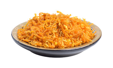 Dried Orange Zest. Isolated on white background