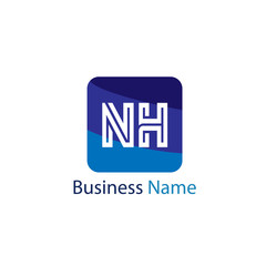 Initial Letter NH Logo Template Design