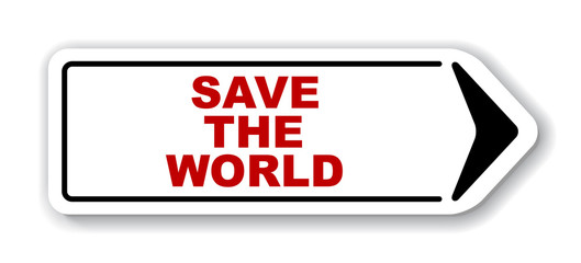 red vector banner save the world