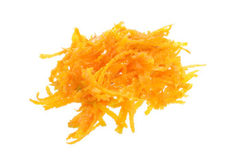 Fresh Orange Zest. Isolated on white background