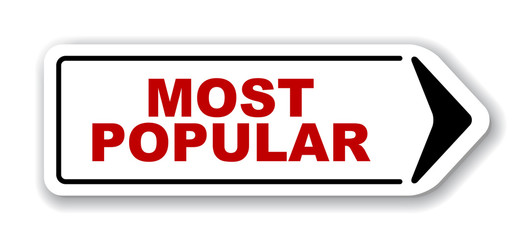 red vector banner most popular