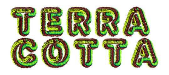 Terra Cotta - organic text on white background