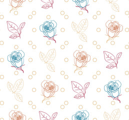 Fototapeta na wymiar Seamless pattern with roses. Vector illustration