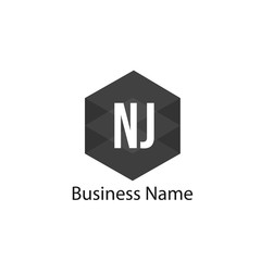 Initial Letter NJ Logo Template Design