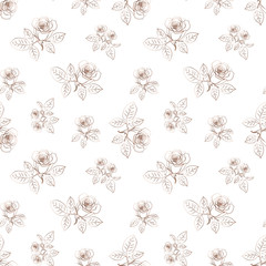 Seamless pattern with roses.