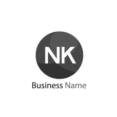 Initial Letter NK Logo Template Design