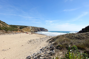 Praia do Zavial beach in winter