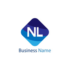 Initial Letter NL Logo Template Design