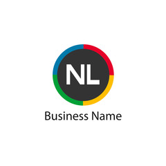 Initial Letter NL Logo Template Design