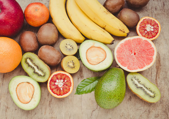 Exotic fruits close up/toned photo
