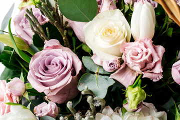 Colorful bouquet of flowers. Flower shop concept.