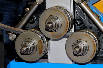 Industrial machine for bending steel pipes and rods.