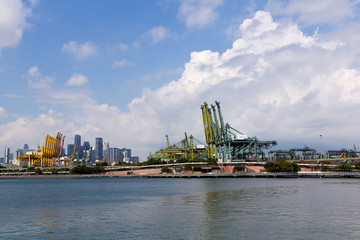 Cranes in port of Singapore
