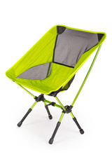 Folding camping chair on white background