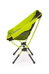 Folding camping chair on white background