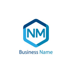 Initial Letter NM Logo Template Design