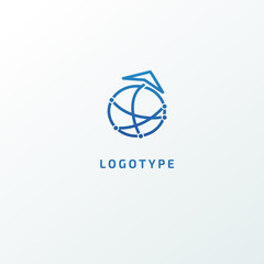 Airplane icon. Vector flat style illustration air ticket booking logo template. Logo concept of navigator, loukost, airport, booking tickets, Rent, travel application, loukost, tourism, trip.