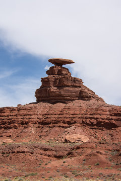 Mexican Hat rock formation in Utah is a famous landmark in the Four Corners region of the American Southwest