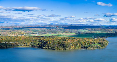 High Angle view of Ticonderoga fall landscape