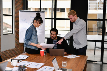 Business concept. Business people are meeting in the office. Businessmen are working together as a team.