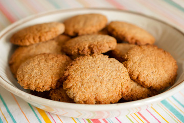 Homemade oatmeal cookies on a plate