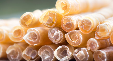 Dog chew snacks close-up details