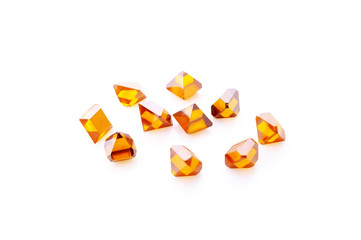 yellow synthetic diamonds in macro
